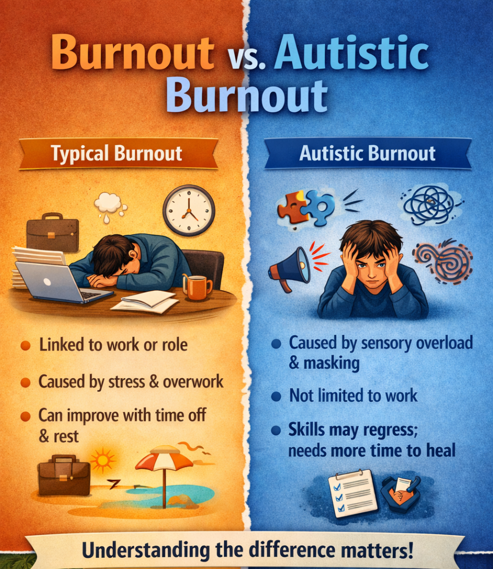 Burnout vs Autistic Burnout - JoyDew Foundation